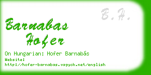 barnabas hofer business card