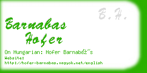 barnabas hofer business card